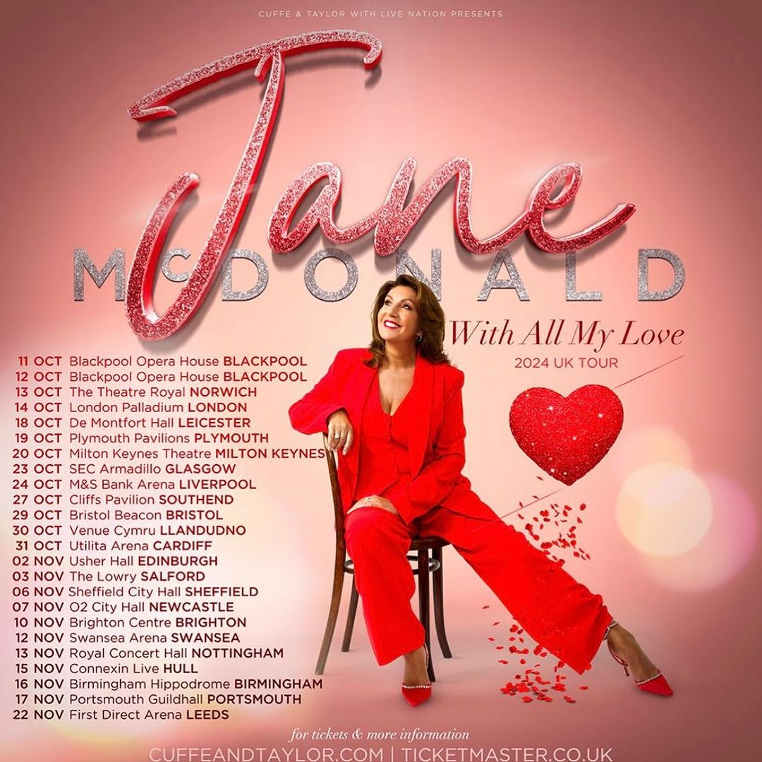 JANE MCDONALD ANNOUNCES 2024 TOUR WITH ALL MY LOVE